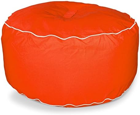 Hip Chik Chairs Large Sunbrella Bean Bag Ottoman, Round,toman, Round, Melon
