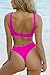 ESONLAR Ladies Flowy Cropped Tank Brazilian Thong 2PCS Bikini Bathing Suit Rosy L