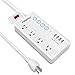Smart Power Strip, POWRUI Wifi Surge Protector with 4 AC Outlets and 4 USB ports (5V/4.8A,24W), Voice Control with Alexa & Google Home, 6ft Cord, one by one button