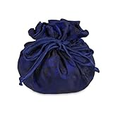 Drawstring Jewelry Pouch - Silk Jacquard (Cobalt Blue)