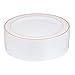 WDF 60pcs Disposable Plastic Plates-10.25inch Dinner Plates- Rose Gold Trim Real China Design - Premium Heavy Duty Plastic Plates for Wedding/Parties