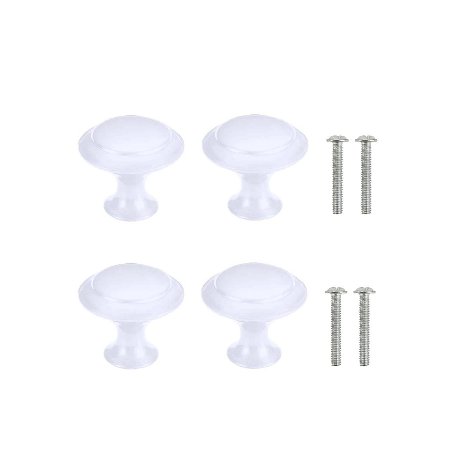 Yesmin 4 Piece Cabinet Door Knobs,Cupboard Drawer Door Knob for Kitchen Furniture Cabinet Knob with Screws-White(Medium)