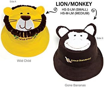 Luvali Reversible Sun Hat for Infants and Toddlers UPF 50+ Sun Protection (6 mo - 2 years, Gone Bananas / Wild Child)