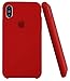 Soft Liquid Silicone iPhone X Cover Case Inner Soft Microfiber Cloth Lining Cushion for Apple iPhone X/10 5.8inch (Red)