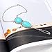 Edary Boho Turquoise Slave Bracelets Silver Ring Bracelet Hand Chain Finger Ring Bracelet for Women and Girls(1PC)