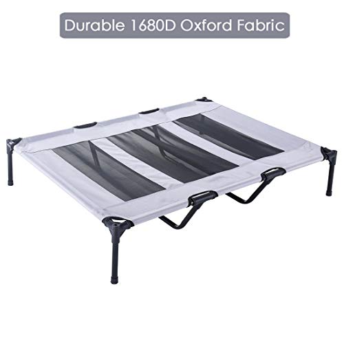 SUPERJARE XLarge Outdoor Dog Bed, Elevated Pet Cot with Canopy