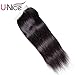 Unice Hair Malaysian Straight Virgin Human Hair Free Part 4X4 Lace Closure Natural Color (8inch, Free part)
