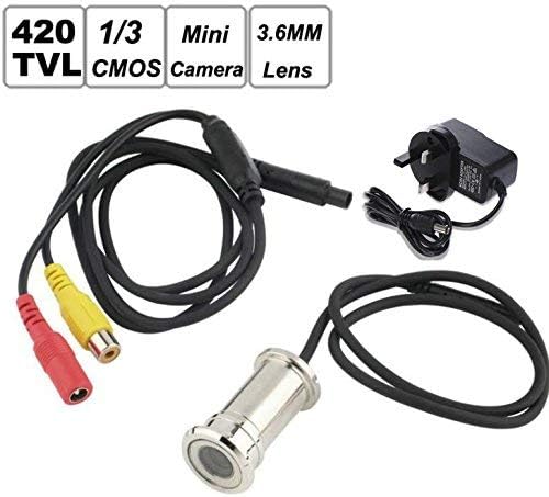 BW Mini 3.6mm Lens Surveillance Camera CCTV Hole Home Security Color Wired Door Eye Viewer with Free UK Power