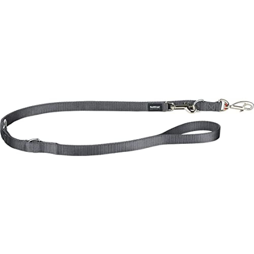 Red Dingo Multi-Purpose Dog Lead Plain, Cool Grey, Medium 20mm
