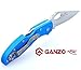 Ganzo Firebird Thumb Hole Opening, Anti-Slip Handle Scales Steel Liner Lock Folding Tactical Survival Knife Blade with Clip, Pouch, Blue