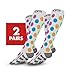 Go2Socks Compression Socks for Men Women Nurses Runners 20-30 mmHg Medical Stocking Athletic (2pPolkaDot, M)