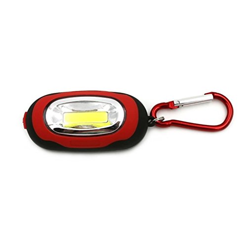 COB Working Light, Inkach Portable Super Bright Mini COB LED FlashLight Key Ring Torch 3-Mode Keychain Lamp (Red)