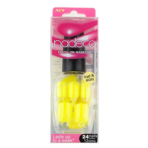 Elite99 Color False Nails Tips Press On Manicure Fashion Design Short Length No Need Glue Yellow