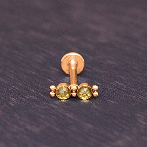 Internally Threaded Surgical Steel Labret Cartilage