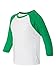 Next Level Big Boy's 3/4-Sleeve Rib-Knit T-Shirt, Small, Kelly/White