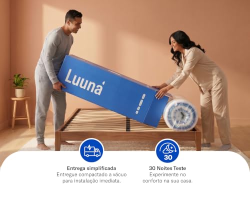 Colchão Queen Luuna Original Macio 26cm, bloqueio de movimento, 10 Anos