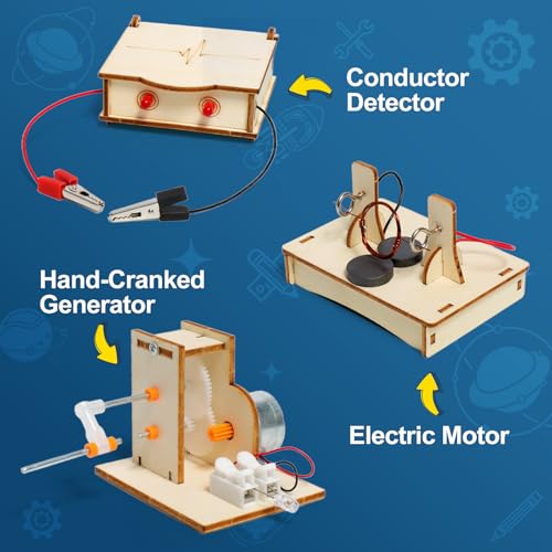 STEM Toys Age 8 9 10 11 12 13 14, Science Experiments for Kids, Science Kits for Kids, Wooden Engineering Kits, Electronics Kit for Kid, Activity Toys Gifts for 8 9 10 11 12 13 14 Year Old Boys