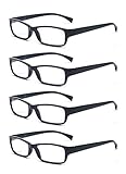 Outray Men Or Women 4 Pack Spring Hinges Frame Rectangular Reading Glasses