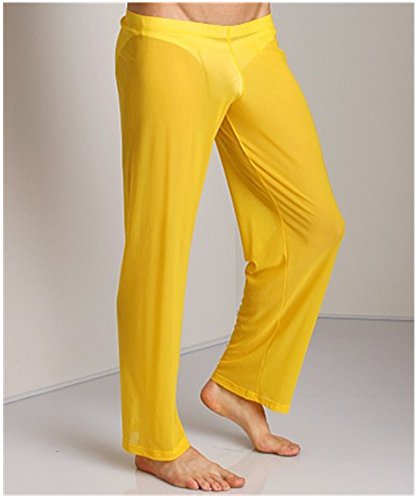 yellow mesh trousers