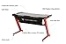 Ficmax Gaming Desk Z Shaped Gaming Computer Desk with LED Light Pro Gamer Computer Table with Leather Fender Cloth Ergonomic PC Desk for Gamer Z Leg Home Office Desk Large Size Esport Gaming Desk(Red)