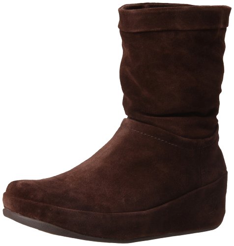 FitFlop Women's Crush Suede Boot,Chocolate,9 M US