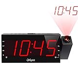 OnLyee Projection Clock with AM/FM Radio, Sleep Timer, Bedroom Desk Wall Ceiling Clock, 7