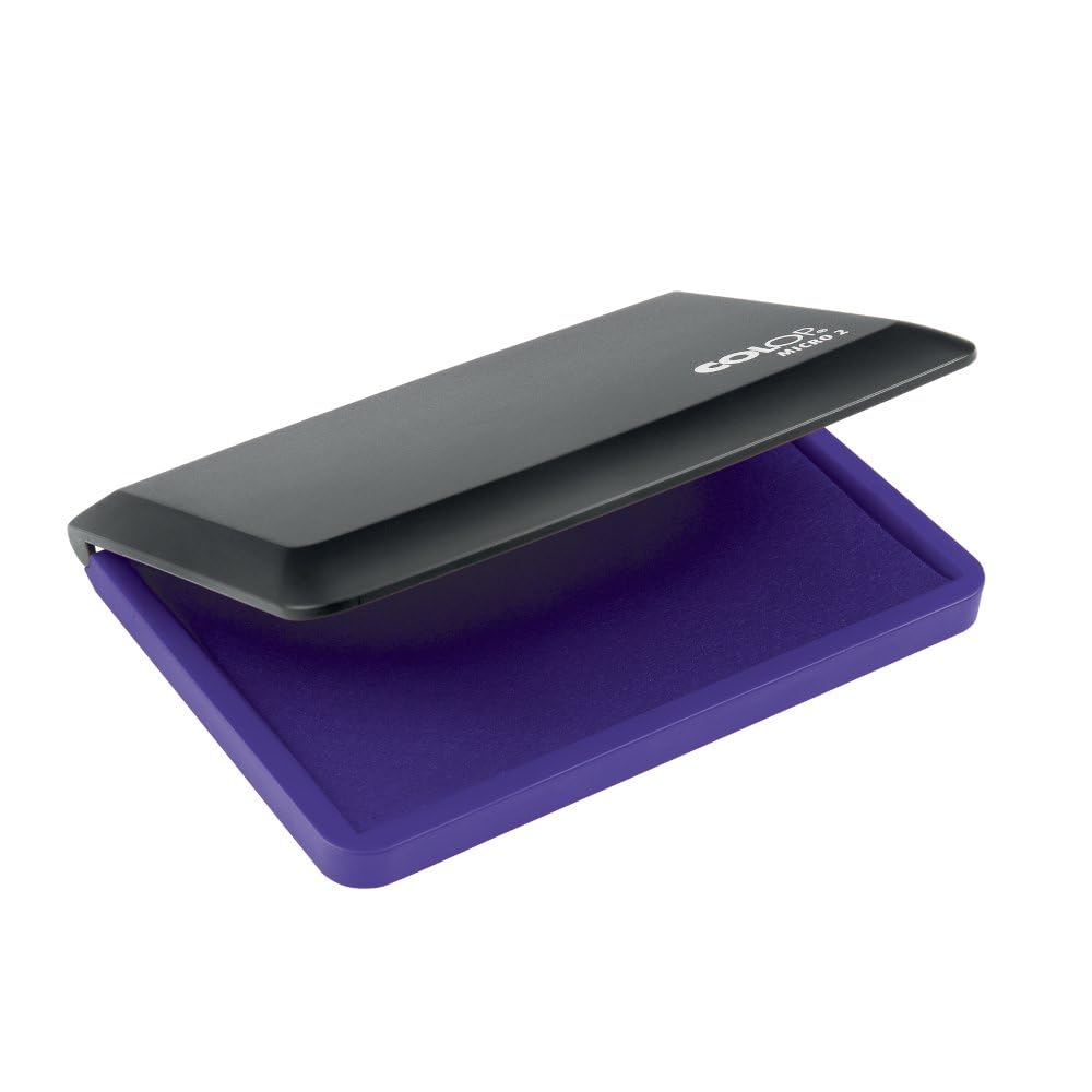 COLOP Micro 2 Violet Rubber Stamp Ink Pad. Measures 110x70mm. Best Ink Pad for Home, Office, and Crafting Use. Water-Based, Non-Toxic, Document-Proof and Vegan Friendly.