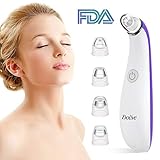 Dollve Blackhead Remover Electric Facial Pore Cleaner with 4 Multi-Functional Probe – Rechargeable Vacuum Blackhead Suction Extractor Tool (Purple)
