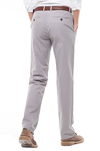 Men's Stretchy Straight Fit Casual Pants,100% Cotton Flat Front Formal Trousers Dress Pants - Thumbnail 2