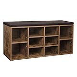 VASAGLE Shoe Bench with Cushion, Storage Bench with