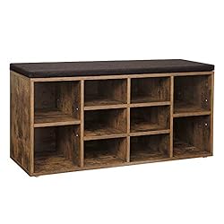 VASAGLE Shoe Bench with Cushion, Storage Bench with