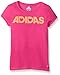 adidas Little Girls' Short Sleeve Graphic Tee Shirts, Neon Pink/Yellow, 6