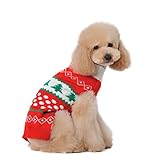 Dog Sweater Christmas for Cat Cute Red Small Puppies Teacup Chihuahua Pet Winter Coat Cold Weather Clothes PUPTECK