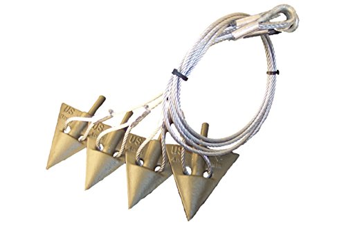 4" Earth Anchor (4 Anchor Set) W/3/16" Cable Assembly"with Drive Rod"