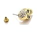 Xusamss Punk Body Piercing Earrings Crystal Skull Stud Earrings(Gold)