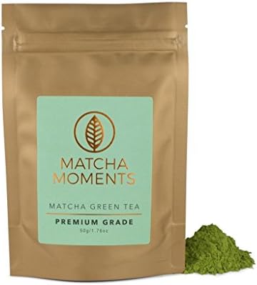 Matcha Green Tea Powder - Japanese Teas - Fair & Sustainable, Single Source Harvest, Farm To Cup Superfood From Japan - Premium Grade 50g / 1.76oz - Makes 50 cups