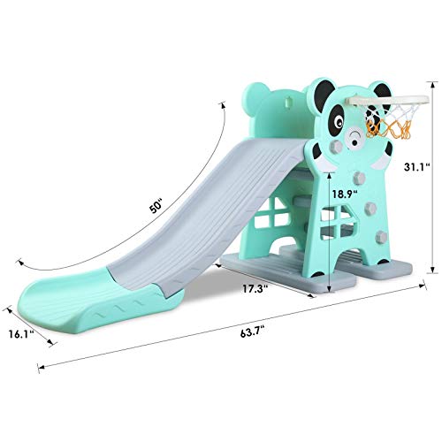 Lazy Buddy Kids Slide Sturdy Toddler Playground Slipping Slide Climber For Indoor Outdoors Use Children Toy Playset With Basketball Hoop For Outside Games Playground Equipment Set Pricepulse