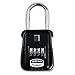 Shackle Mounted Key Storage Box with Resettable Lock Combination, Black, 1-Pack