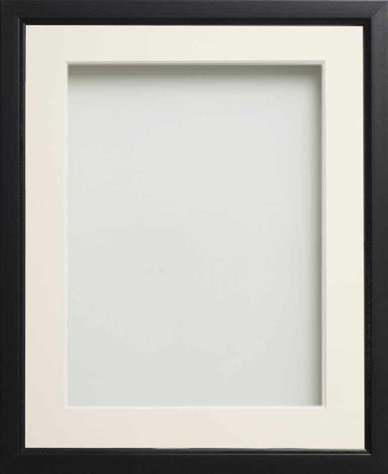 Frame Company Drayton Range Black Frame with Ivory Mount, A4 for A5 *Choice of Sizes* Fitted with Real Glass