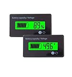 Multifunctional Battery Capacity Monitor 48V LCD Battery Fuel Gauge Indicator Meter for Lead-Acid Battery Motorcycle Golf Cart Car, Green