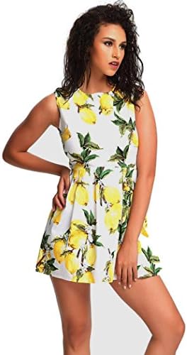 FORUU Summer Dresses for Women Printing Sleeveless Bodycon Party Cocktail Mini