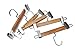 CA&HomeDecor Hanger Natural Finish Wooden Pants Hangers Theaceae Skirt Hangers With Two Adjustable Anti-Rust Clips,Pack of 5