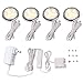 Cefrank LED Display Lighting Under Cabinet Kit - Plug-in 4 Pack Puck Light - Warm White 3000K