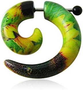 6MM UV Sunflower Spiral Fake Ear Plug Body jewelry