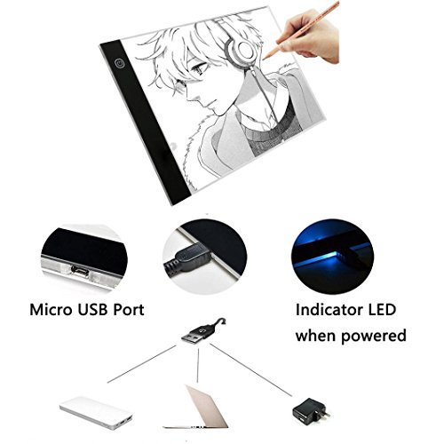 WensLTD A4 Ultra-thin Portable LED Light Box USB Power Artcraft Tracing Light Pad For Drawing