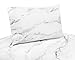 4 Piece Queen Sheet Set for Modern Grey, Black and White Marble Bedding Collection