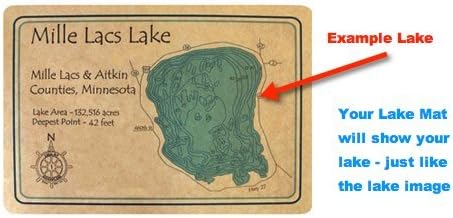 Devils And Round Lakes - 2046 in Lenawee , MI - Floor Mat 30 x 18 IN - Nautical chart and topographic depth map.