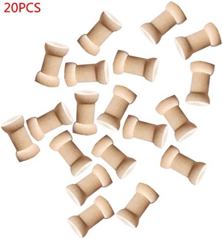 GUOjianhui 20PcsVintage Style Wooden Bobbins Spools Reels Organizer for Thread Wire Sewing Ribbons Twine Tools Wood Crafts