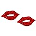 Fashionable Cute Sparkling Red Crystal Embellished Lips Kiss Stud Earrings for girls, teens and women (Red)