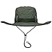 Bodvera Outdoor Fishing Bucket Hat Sun Boonie UV Protection Cap Summer Camouflage Hat with Side Snap Chin Cord, Army Green
